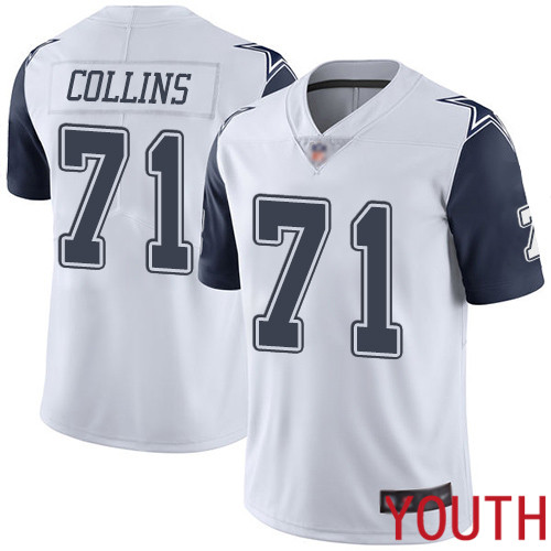 Youth Dallas Cowboys Limited White La el Collins #71 Rush Vapor Untouchable NFL Jersey->youth nfl jersey->Youth Jersey